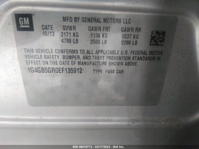 1G4GB5GR0EF135912 Buick Lacrosse Leather