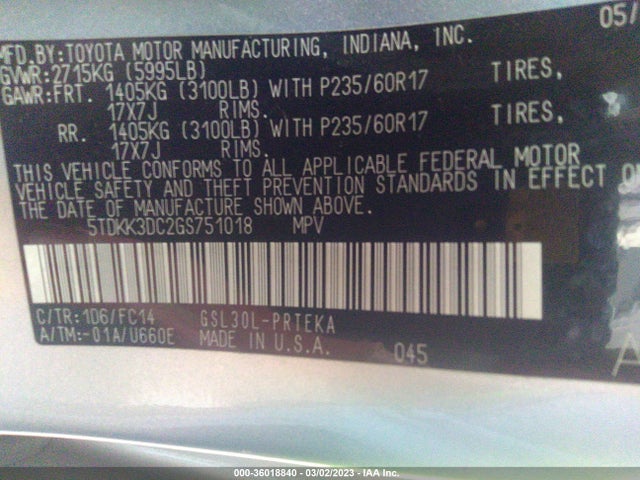 Toyota SIENNA LE 2016 5TDKK3DC2GS751018 Image 10