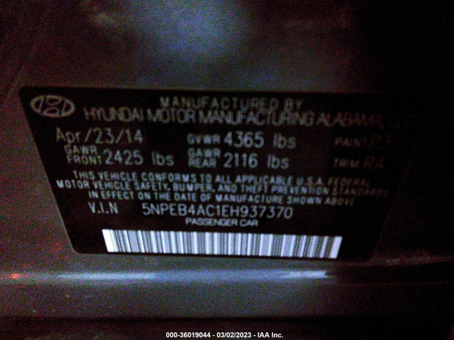 Hyundai SONATA GLS 2014 5NPEB4AC1EH937370 Image 10