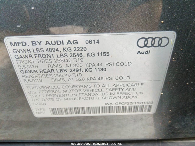 WA1GFCFS2FR001933 Audi Q3 2.0t Prestige