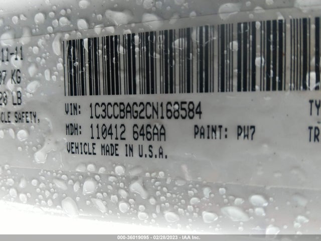 1C3CCBAG2CN168584 Chrysler 200 LX