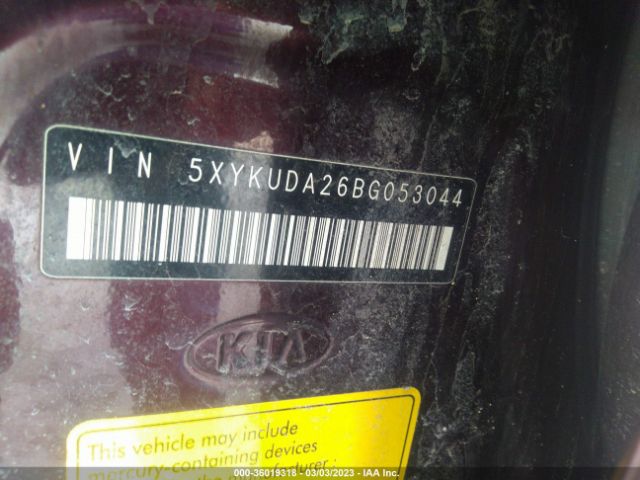 5XYKUDA26BG053044 KIA SORENTO EX