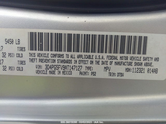 Dodge Journey Sxt 2010 3D4PG5FV9AT147127 Image 9
