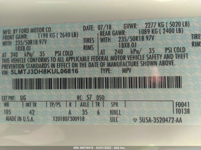 5LMTJ3DH8KUL06816 Lincoln Mkc Reserve