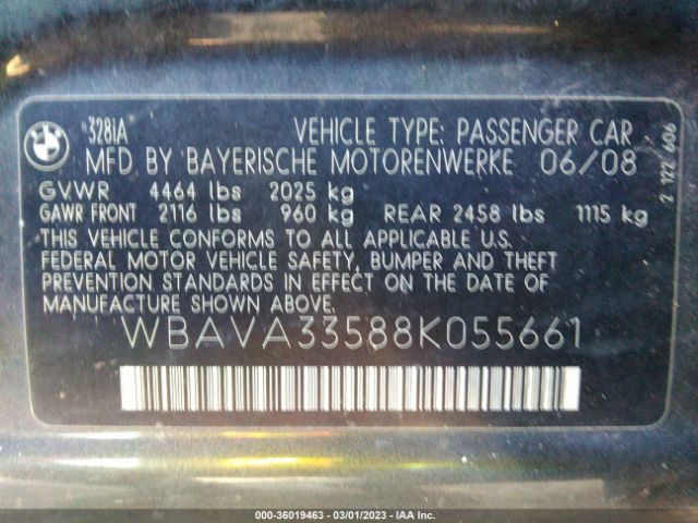 WBAVA33588K055661 BMW 3 Series 328i