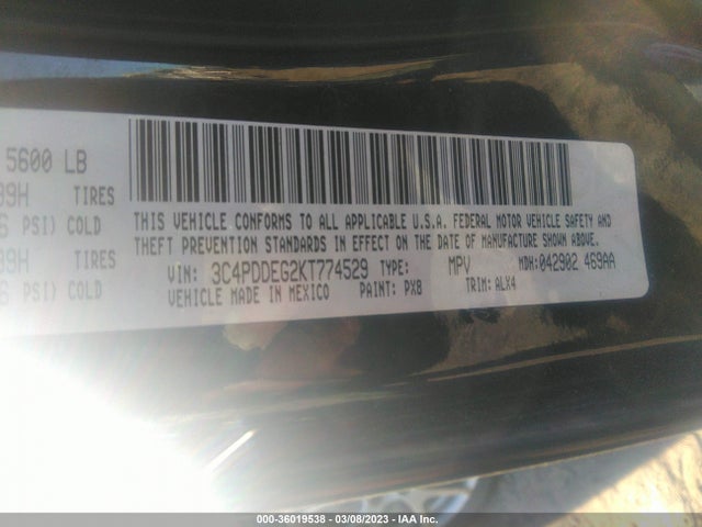 Dodge JOURNEY GT 2019 3C4PDDEG2KT774529 Image 9