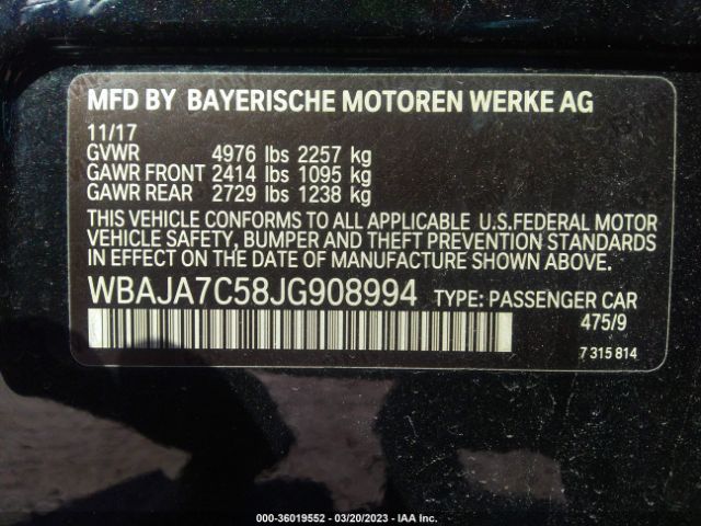 WBAJA7C58JG908994 BMW 5 Series 530i Xdrive