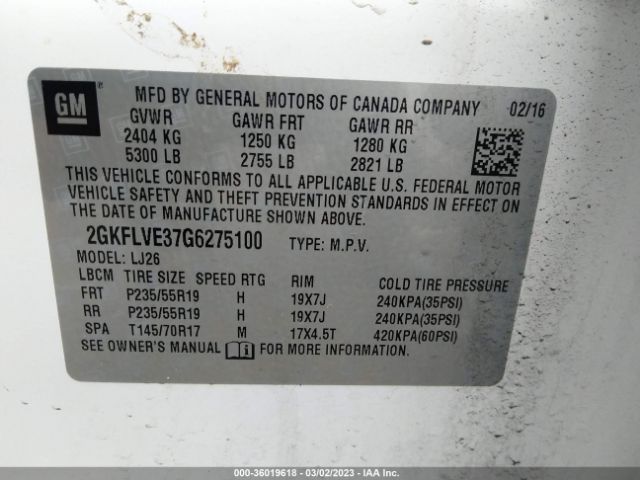 2GKFLVE37G6275100 GMC Terrain Denali