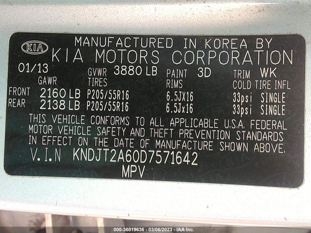 KIA SOUL + 2013 KNDJT2A60D7571642 Image 11