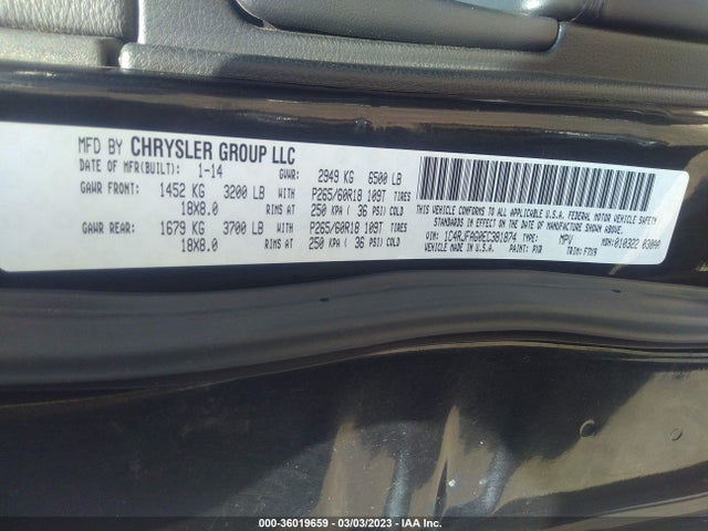 1C4RJFAG0EC381874 Jeep Grand Cherokee Laredo
