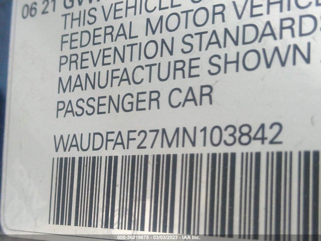 2021 Audi S6, VIN: WAUDFAF27MN103842