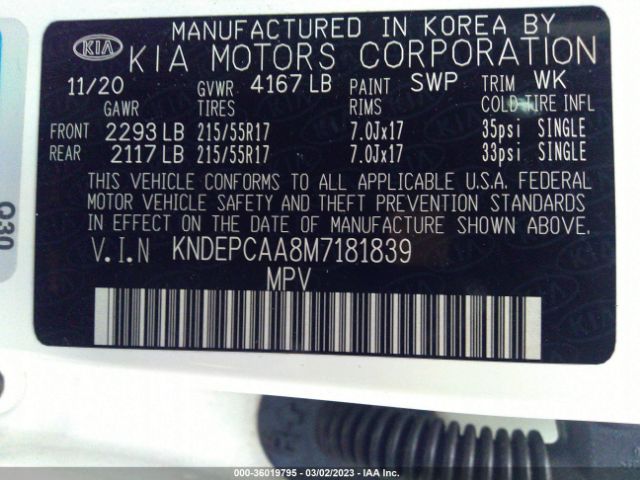 KNDEPCAA8M7181839 KIA Seltos Lx