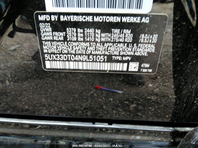 5UX33DT04N9L51051 BMW X4 Xdrive30i