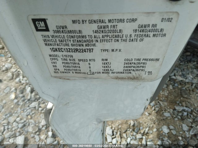 GMC YUKON SLT 2002 1GKEC13Z02R224787 Image 10