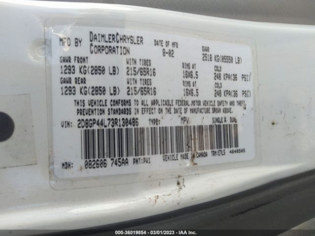2D8GP44L73R130486 Dodge Grand Caravan Sport