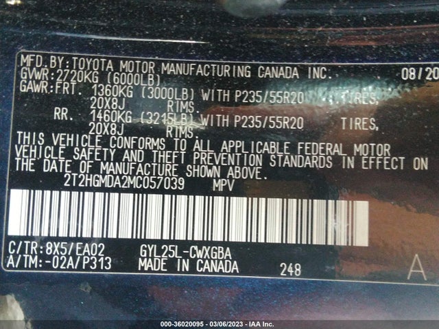 2021 Lexus RX, VIN: 2T2HGMDA2MC057039