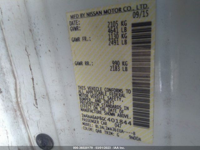1N4AA6AP8GC401844 Nissan Maxima 3.5 Sr