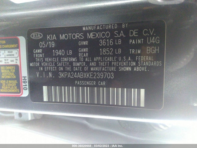 KIA RIO S 2019 3KPA24ABXKE239703 Image 10