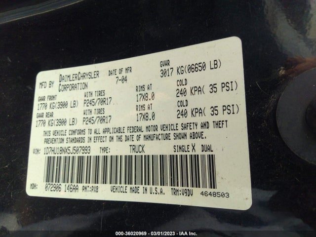 Dodge Ram 1500 Slt 2005 1D7HU18NX5J507993 Image 11