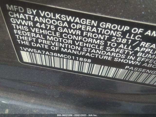 Volkswagen Passat 2.0t Se 2021 1VWSA7A36MC011898 Image 9