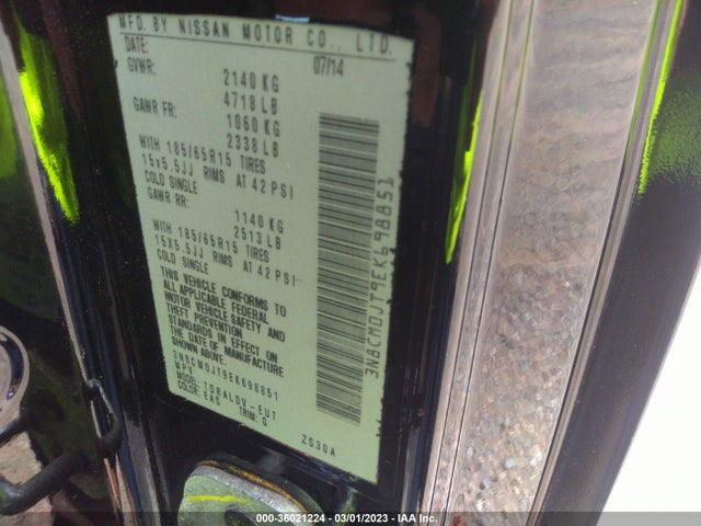 2014 Nissan NV 200, VIN: 3N8CM0JT9EK698851