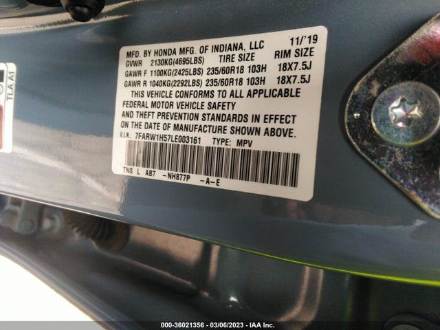 Honda CR-V EX 2020 7FARW1H57LE003161 Image 9