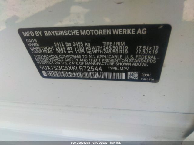 5UXTS3C5XKLR72544 BMW X3 M40i