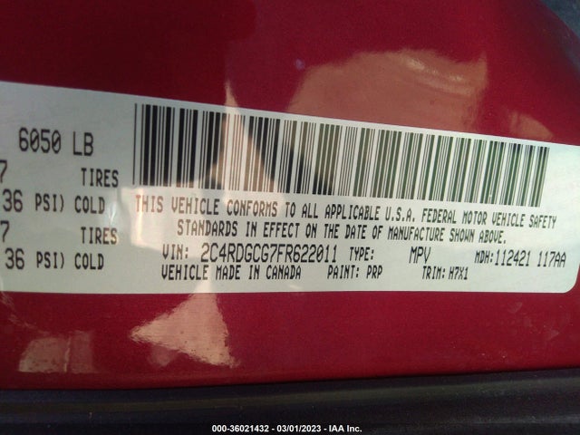 Dodge Grand Caravan Sxt 2015 2C4RDGCG7FR622011 Image 9