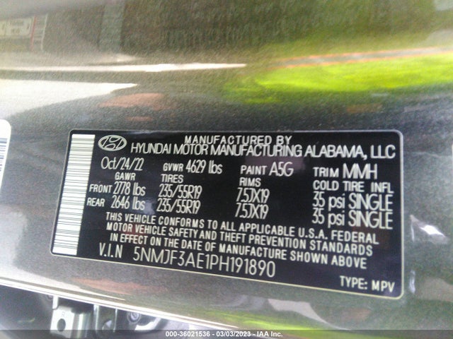 Hyundai TUCSON SEL 2023 5NMJF3AE1PH191890 Image 10