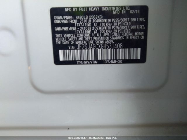 JF2SJAGCXGH531408 Subaru Forester 2.5i Premium