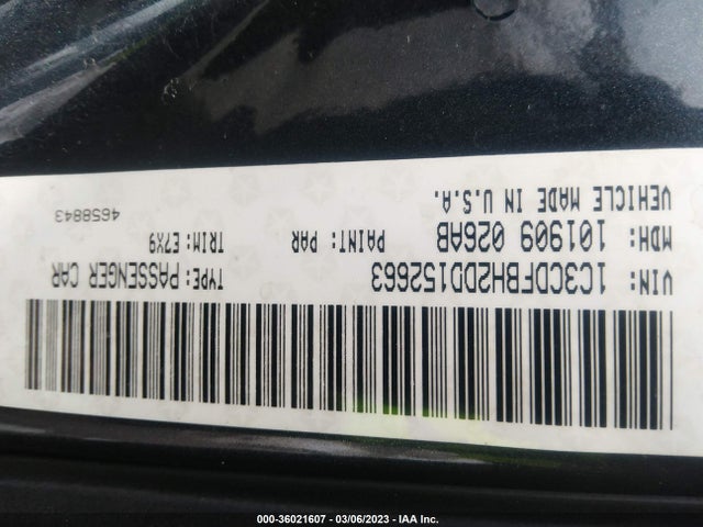 2013 DODGE DART SXT VIN: 1C3CDFBH2DD152663