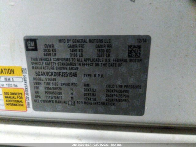 5GAKVCKD8FJ251946 Buick Enclave Premium