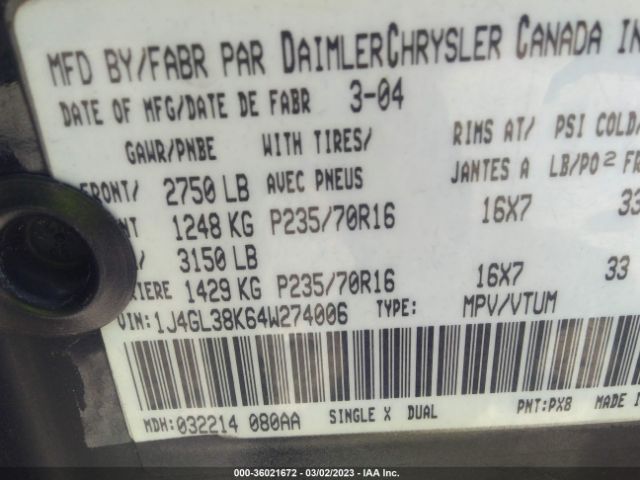 1J4GL38K64W274006 Jeep Liberty Renegade
