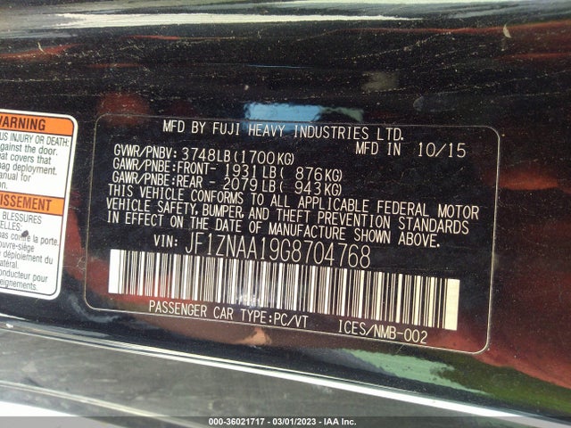 2016 Scion FR-S, VIN: JF1ZNAA19G8704768