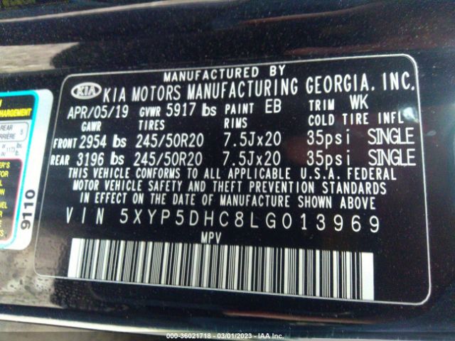 5XYP5DHC8LG013969 KIA Telluride Sx