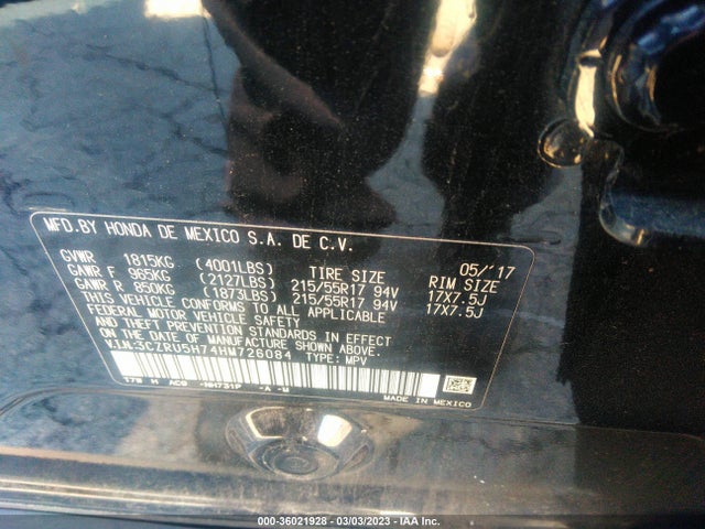 Honda Hr-v Ex-l Navi 2017 3CZRU5H74HM726084 Image 9