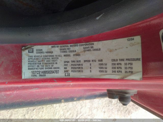 1GTCS148058204707 GMC Canyon