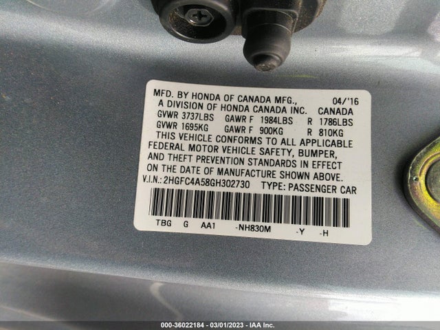Honda Civic Coupe Lx 2016 2HGFC4A58GH302730 Image 9