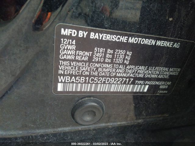 WBA5B1C52FD922717 BMW 5 Series 535i