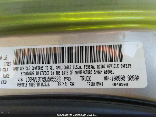 Dodge Ram 1500 Slt 2009 1D3HV13TX9J505526 Image 10