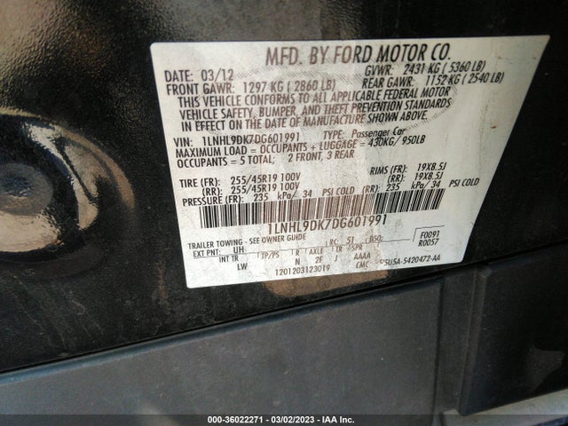 Lincoln MKS 2013 1LNHL9DK7DG601991 Image 11