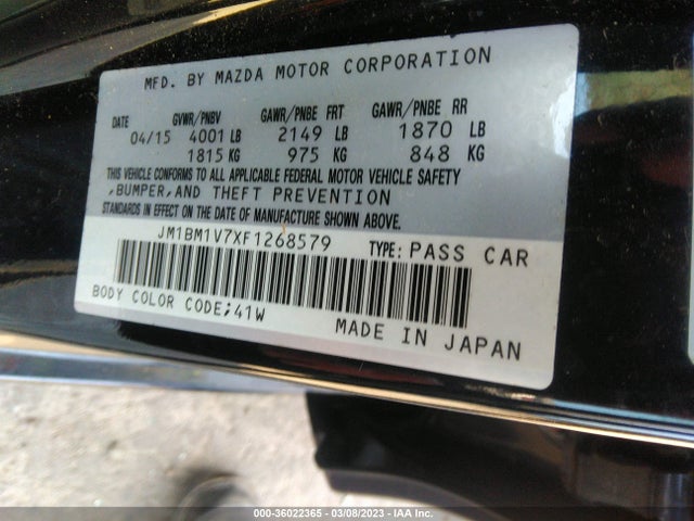 Mazda Mazda3 I Touring 2015 JM1BM1V7XF1268579 Image 9