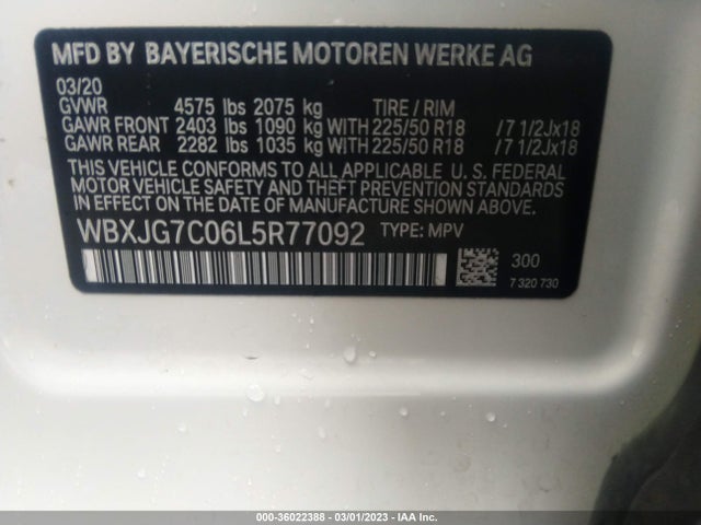 BMW X1 Sdrive28i 2020 WBXJG7C06L5R77092 Image 9