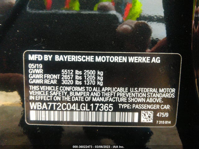 BMW 7 Series 740i 2020 аукцион фото