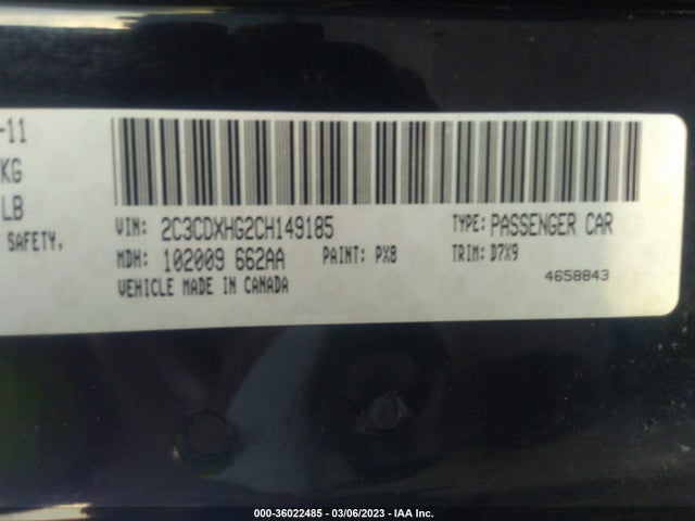 Dodge Charger Sxt 2012 2C3CDXHG2CH149185 Image 7