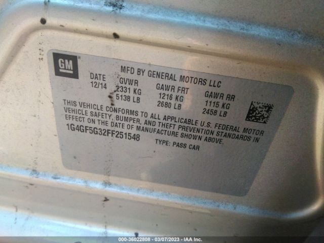1G4GF5G32FF251548 Buick Lacrosse Premium Ii