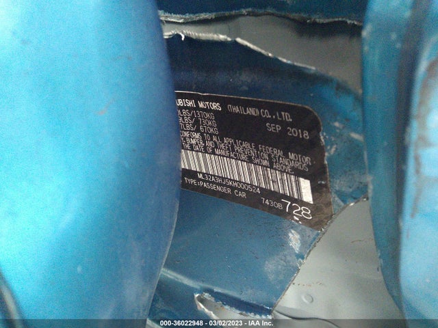 ML32A3HJ5KH000524 Mitsubishi Mirage Es/rf
