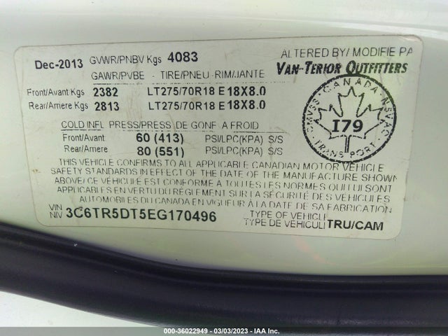 RAM 2500 Slt 2014 3C6TR5DT5EG170496 Image 9