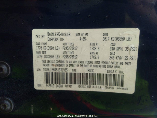 Dodge Ram 1500 Slt 2005 1D7HU18N45J631905 Image 11