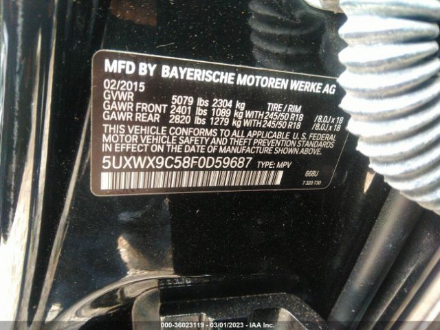 5UXWX9C58F0D59687 BMW X3 Xdrive28i